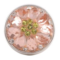 (image for) Snap Jewelry Crystal Rhinestone - Peach & Lime