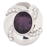 (image for) Snap Jewelry Birthstone Faceted Crystal - Spiral Feb. Purple