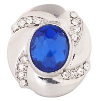 (image for) Snap Jewelry Birthstone Faceted Crystal - Spiral Jan. Blue