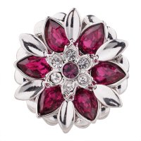 (image for) Snap Jewelry Rhinestone - Flower Dark Pink & Clear