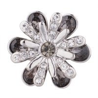 (image for) Snap Jewelry Rhinestone - Flower Gray & Clear