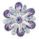 (image for) Snap Jewelry Rhinestone - Flower Purple, Lt Blue & Clear