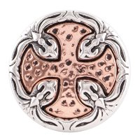 (image for) Snap Jewelry Metal - Cross Silver & Rose Gold