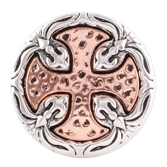 (image for) Snap Jewelry Metal - Cross Silver & Rose Gold - Click Image to Close