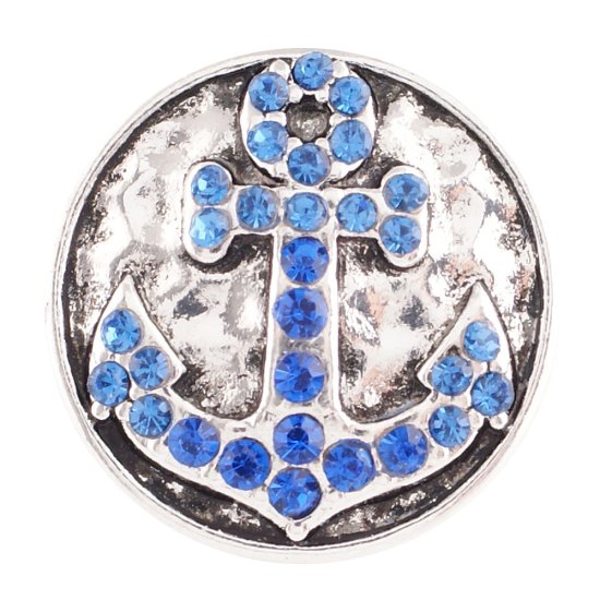 (image for) Snap Jewelry Rhinestone - Anchor Blue - Click Image to Close