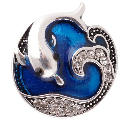 (image for) Snap Jewelry Enamel - Dolphin and Waves - Click Image to Close