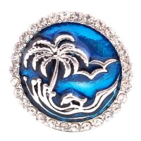 (image for) Snap Jewelry Enamel - Palm Tree & Waves Blue