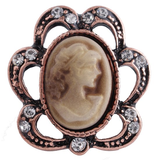 (image for) Snap Jewelry Gemstone - Rose Gold Cameo - Click Image to Close