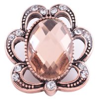 (image for) Snap Jewelry Rhinestone - Rose Gold Peach Oval