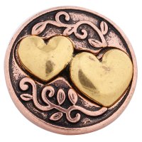 (image for) Snap Jewelry Metal - Hearts Rose Gold & Gold