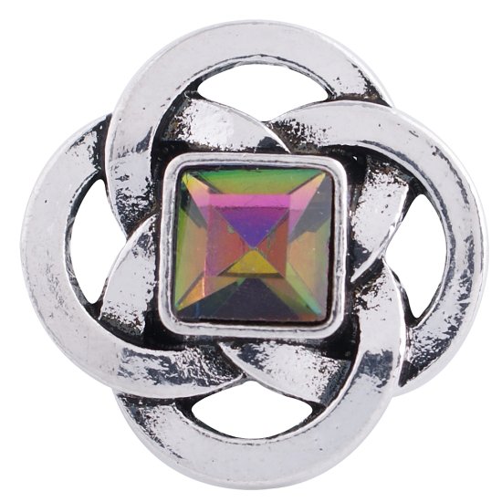 (image for) Snap Jewelry Rhinestone - Mystic Topaz Square in Circles - Click Image to Close