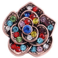 (image for) Snap Jewelry Rhinestone - Rose Gold Flower Multi-Color