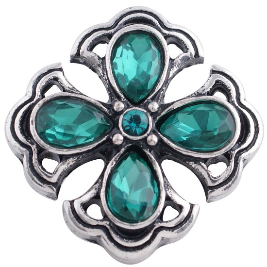 (image for) Snap Jewelry Rhinestone - Cross Green - Click Image to Close