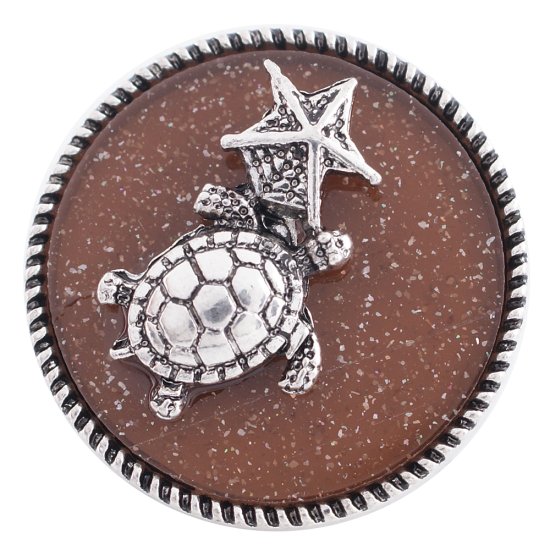 (image for) Snap Jewelry Enamel Turtle and Star Fish fits Ginger Snaps 18mm - Click Image to Close