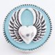 (image for) Snap Jewelry Enamel - Wings & Heart Light Blue