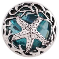 (image for) Snap Jewelry Rhinestone - Starfish on Faceted Teal