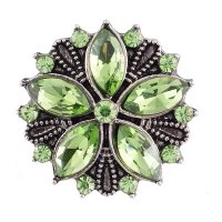 (image for) Snap Jewelry Rhinestone - Antique Designer Flower Light Green