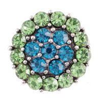 (image for) Snap Jewelry Rhinestone - Teal Blue & Lime