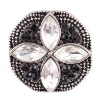 (image for) Snap Jewelry Rhinestone Cross - Black & Clear