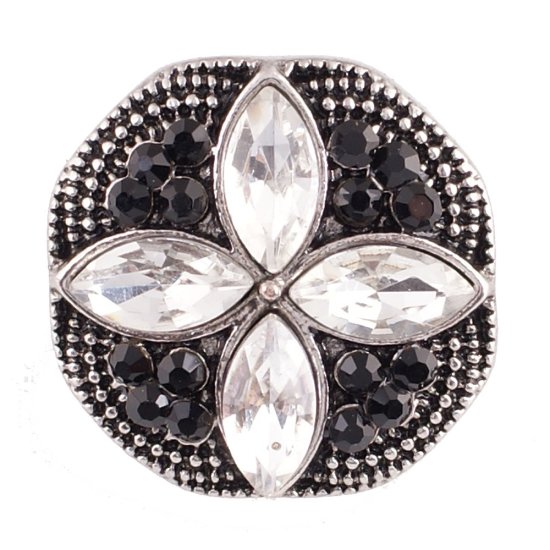 (image for) Snap Jewelry Rhinestone Cross - Black & Clear - Click Image to Close