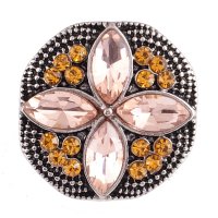 (image for) Snap Jewelry Stone - Cross & Rhinestone - Peach & Amber