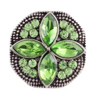 (image for) Snap Jewelry Stone - Cross & Rhinestone - Green & Green