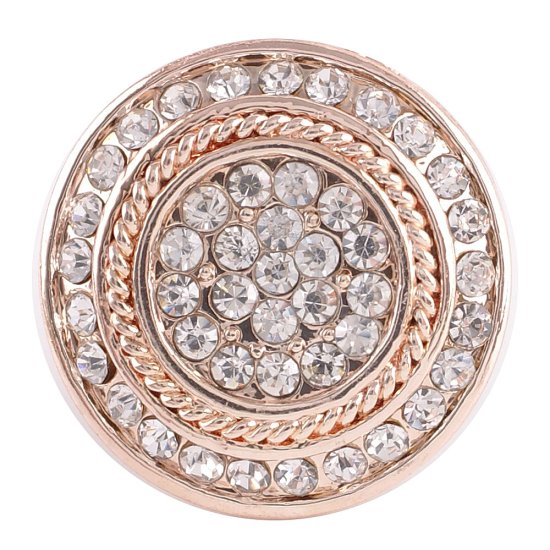 (image for) Snap Jewelry Rhinestone - Rose Gold Clear Halo - Click Image to Close