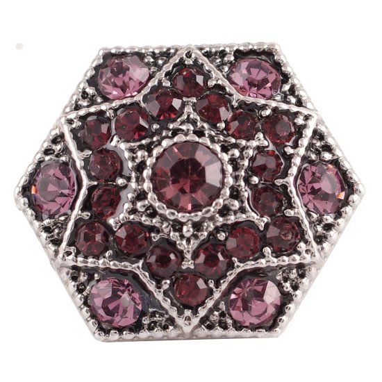 (image for) Snap Jewelry Rhinestone - Hexagon Purple - Click Image to Close