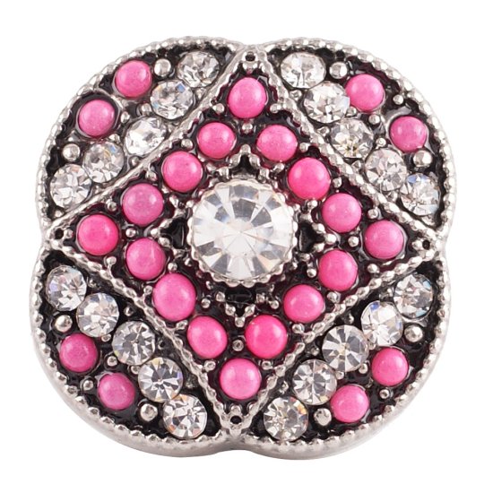 (image for) Snap Jewelry Rhinestone - Pink & Clear - Click Image to Close