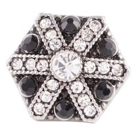 (image for) Snap Jewelry Rhinestone - Octagon Black & Clear