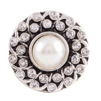 (image for) Snap Jewelry Pearl Rhinestone - Clear