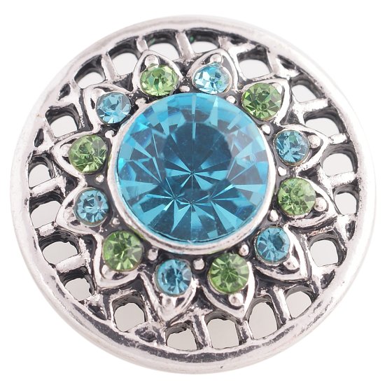 (image for) Snap Jewelry Rhinestone - Design - Peridot & Light Blue - Click Image to Close