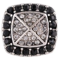 (image for) Snap Jewelry Rhinestone - Cushion Shape Black & Clear