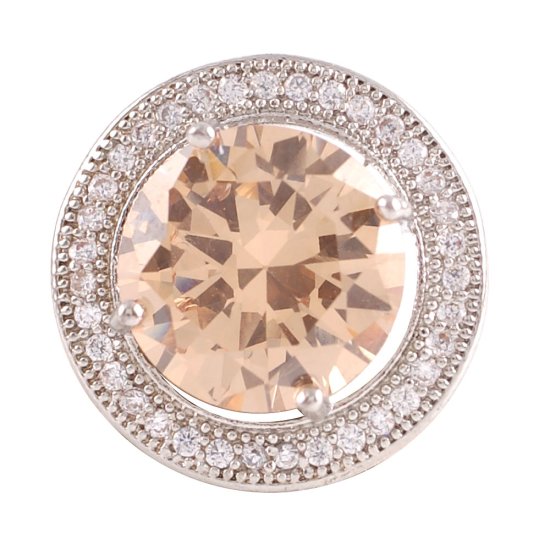 (image for) Snap Jewelry Large CZ - Round Beige - Click Image to Close