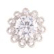 (image for) Snap Jewelry Large CZ - Round Flower Clear