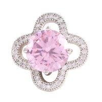 (image for) Snap Jewelry Large CZ - Round 4 Petal Pink