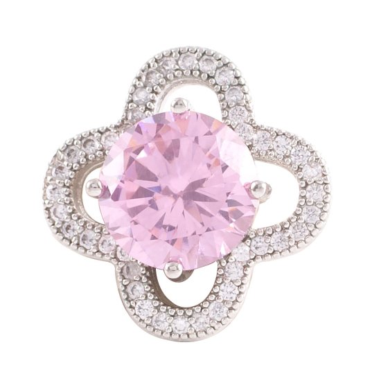 (image for) Snap Jewelry Large CZ - Round 4 Petal Pink - Click Image to Close