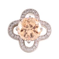 (image for) Snap Jewelry Large CZ - Round 4 Petal Beige