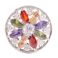 (image for) Snap Jewelry Large CZ - Round Multi Color Petals