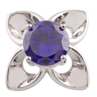 (image for) Snap Jewelry Rhinestone - 4 Petal Flower Purple