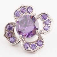 (image for) Snap Jewelry Large CZ - Flower Purple