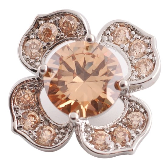 (image for) Snap Jewelry Large CZ - Flower Topaz - Click Image to Close