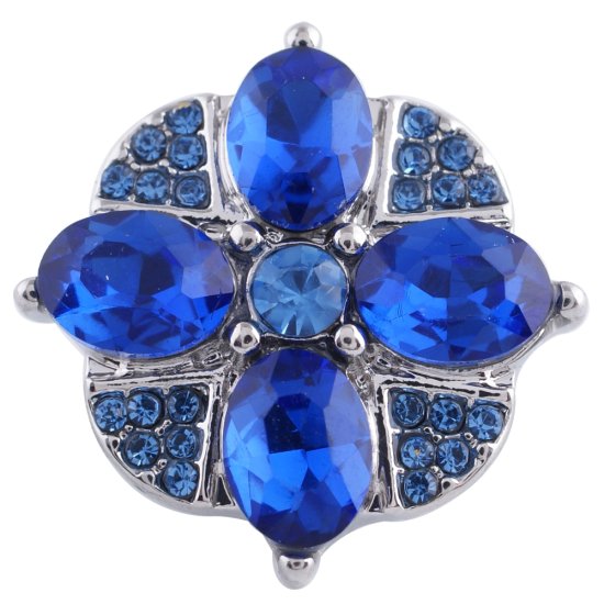 (image for) Snap Jewelry Rhinestone - Flower Blue - Click Image to Close