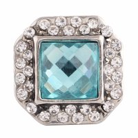 (image for) Snap Jewelry Rhinestone - Square Light Blue & Clear