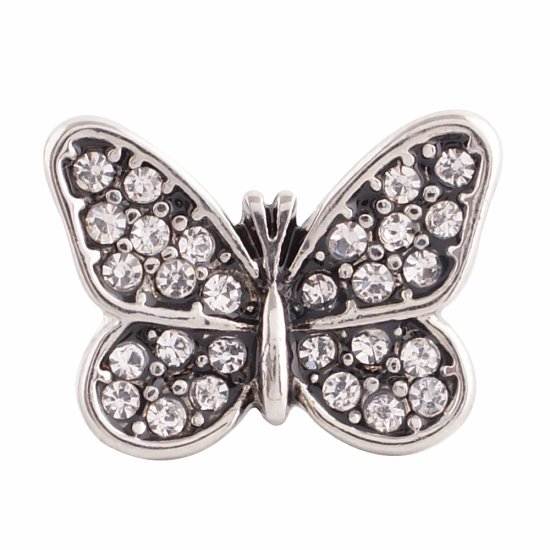 (image for) Snap Jewelry Rhinestone - Butterfly Clear - Click Image to Close