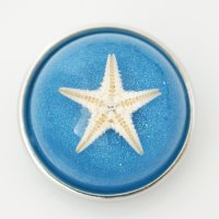 (image for) Snap Jewelry Glass Dome - Starfish Light Blue Sparkle