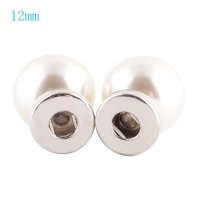 (image for) Mini Snap 12mm - Earrings Trendy Ball Stud Earrings- Pearl