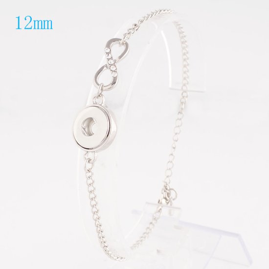 (image for) Mini Snap 12mm - Bracelet Lobster Clasp - Rhinestone Eternity - Click Image to Close