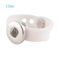 (image for) Mini Snap 12mm - Silicon Adjustable Ring White