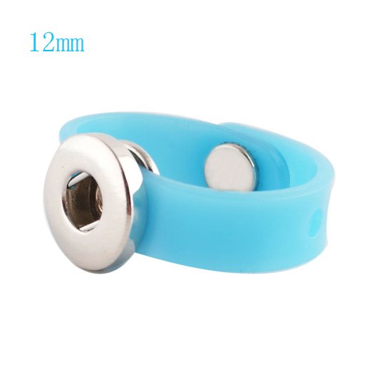 (image for) Mini Snap 12mm - Silicon Adjustable Ring Light Blue - Click Image to Close